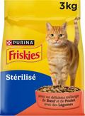 FRISKIES® CHAT STÉRILISÉ - Croquettes avec mélange de Bœuf et de Poulet avec des Légumes