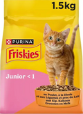 FRISKIES® JUNIOR - Croquettes pour Chaton avec un mélange de Poulet et de Dinde avec du Lait