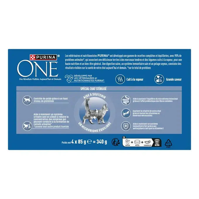 Purina® ONE® - Terrines pour Chat Stérilisé au Poulet et à la Dinde