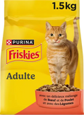FRISKIES® CHAT ADULTE - Croquettes Bœuf et de Poulet avec des Légumes