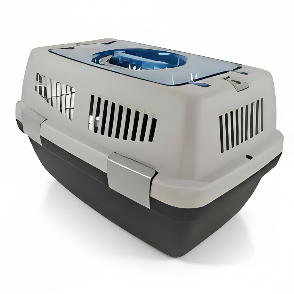 Cage de transport pour chien, chat et lapin avec porte en métal