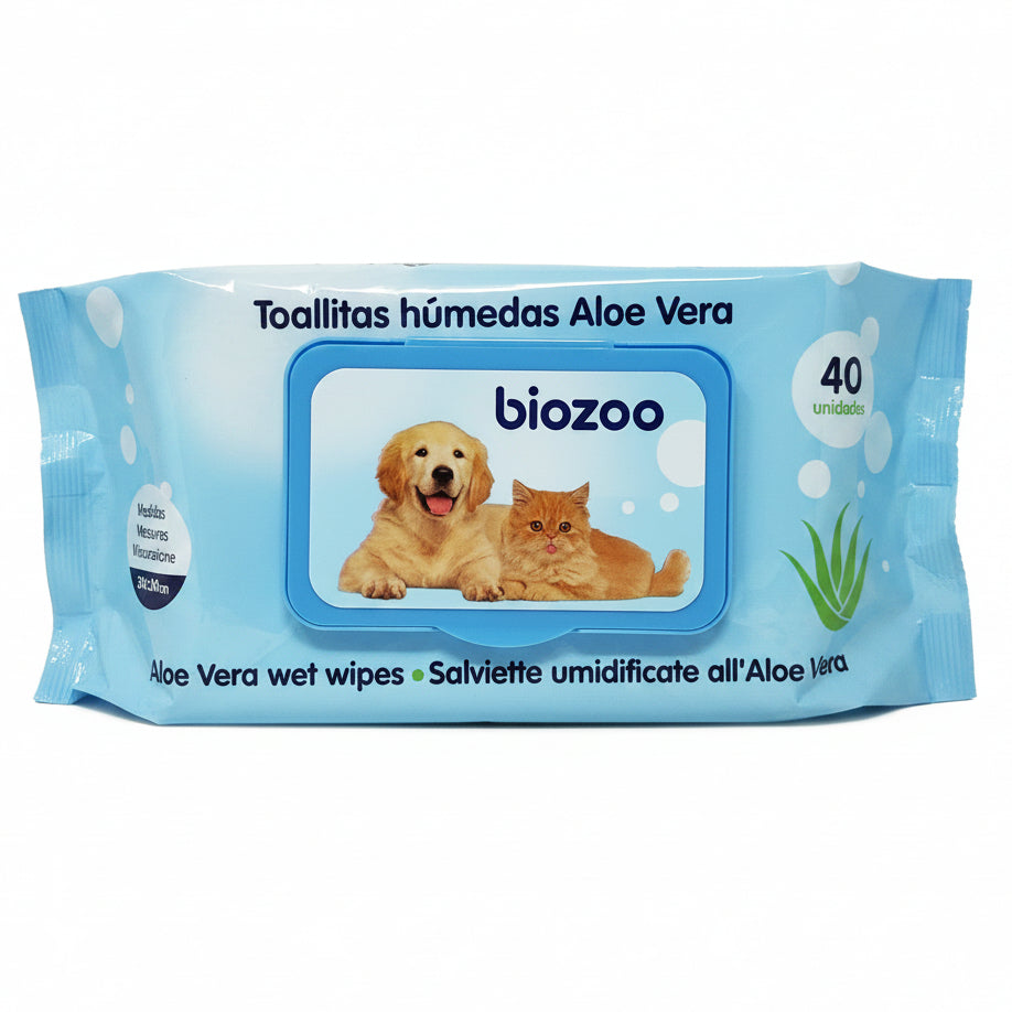 Lingettes Humides Aloe Vera Biozoo – 40 unités