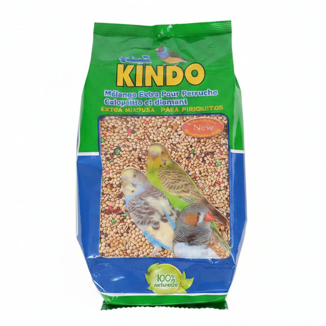 Kindo Mélange Extra Pour Perruche Calopsitte et Diamant 500g