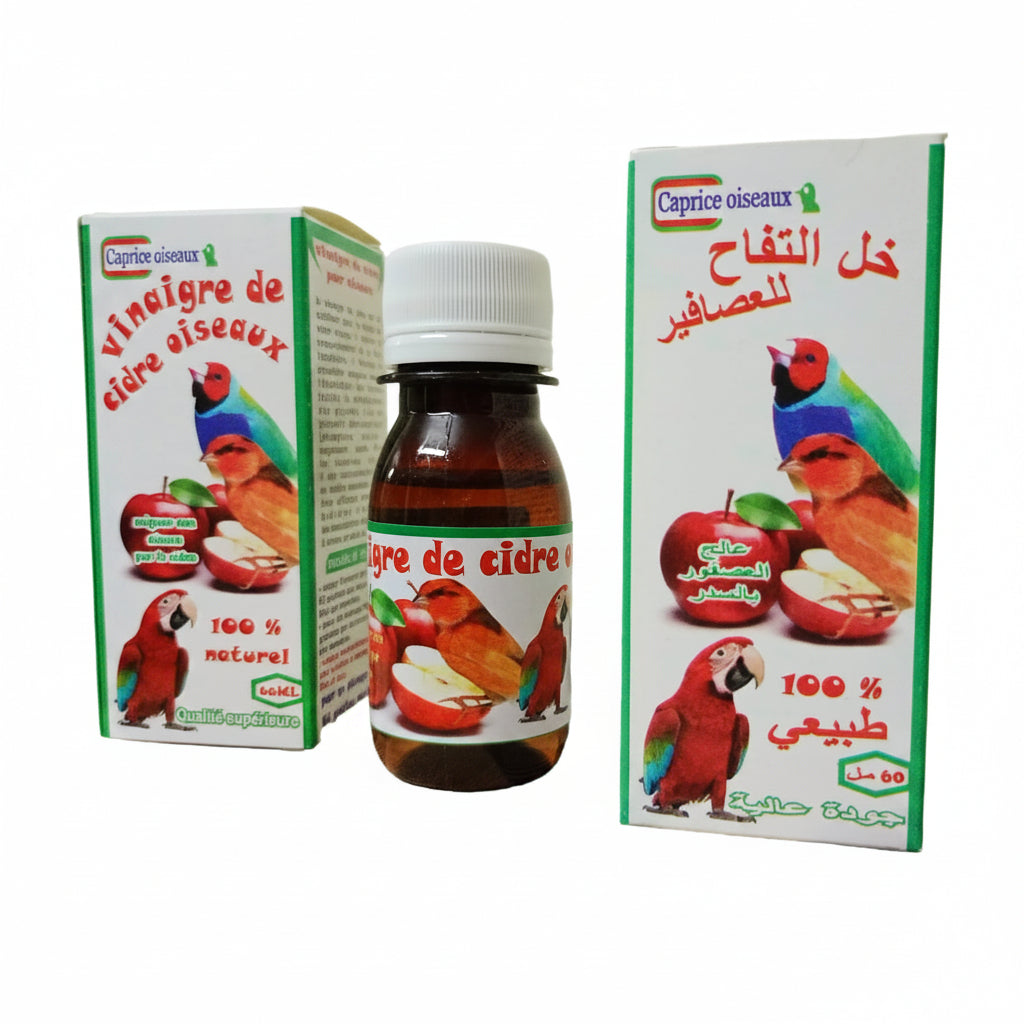 Caprice Oiseaux Vinaigre de Cidre 60ml soin naturel pour oiseaux