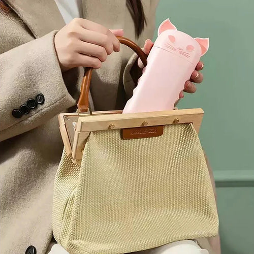 Cartoon Brush portable – femme qui la glisse dans son sac à main