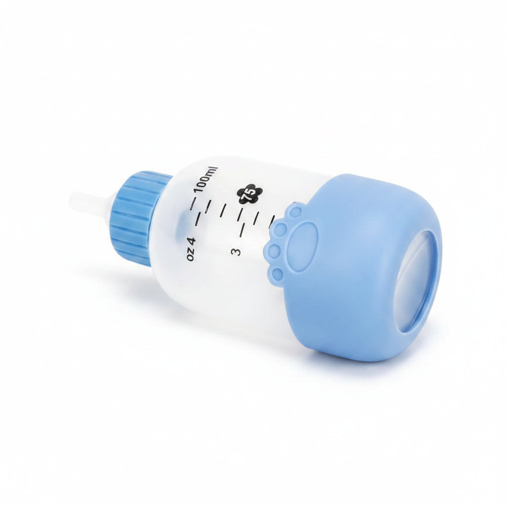 Biberon d'allaitement silicone pour animaux – Motif patte 100ml