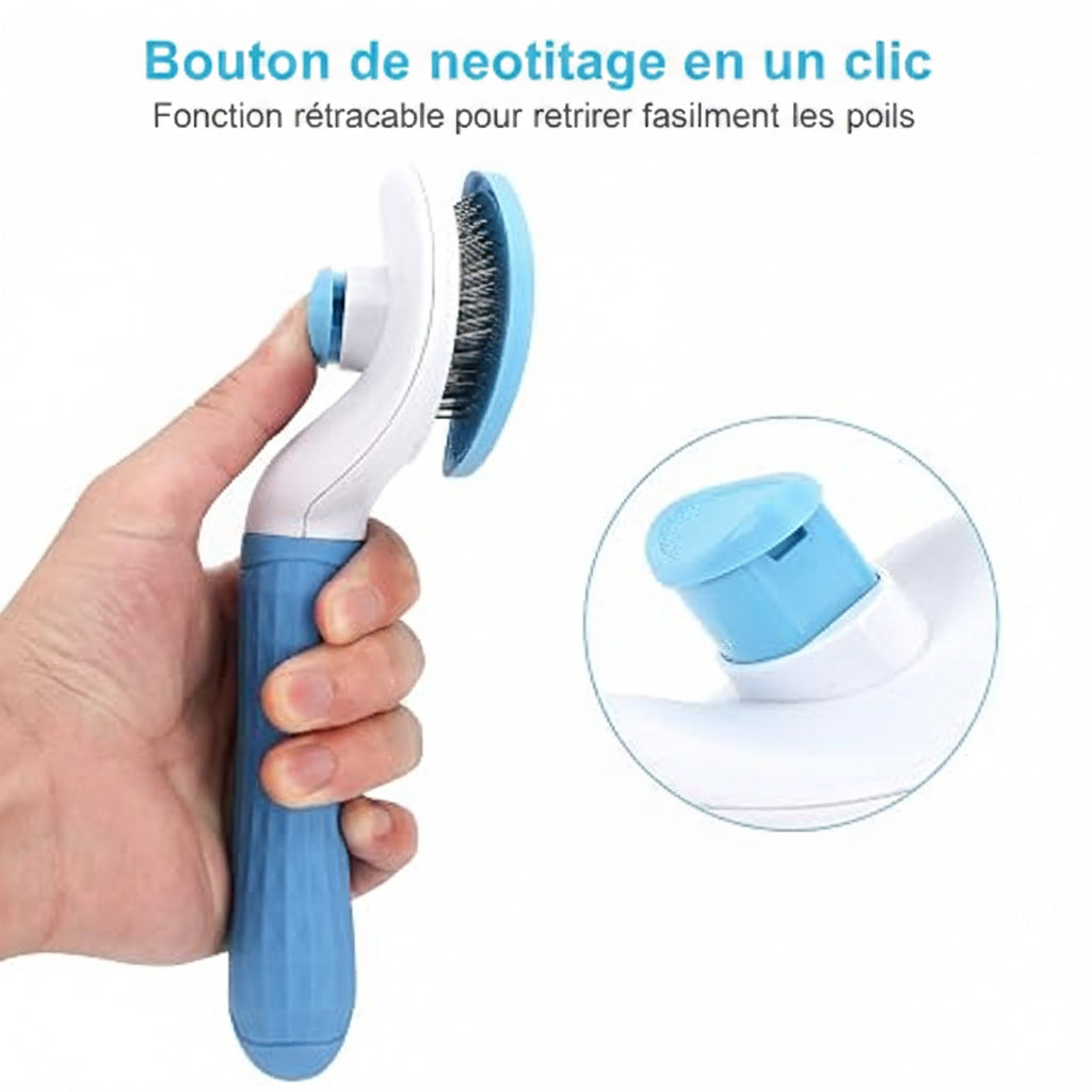 Brosse carde Cleanpet's – bouton autonettoyant one-click