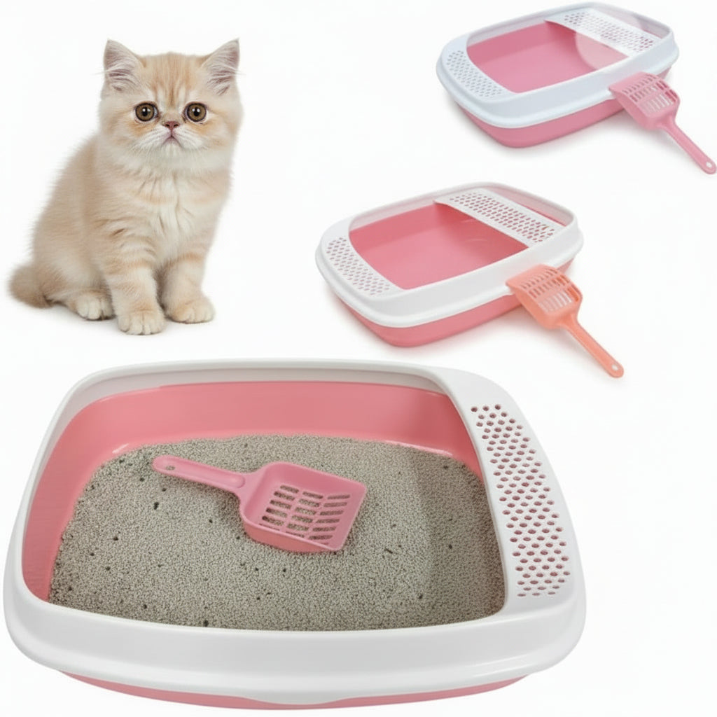 Bac à litière pour chat avec pelle