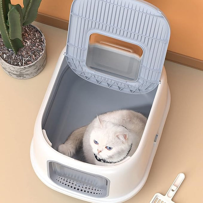 Maison de toilette fermée pour chat avec bac à litière