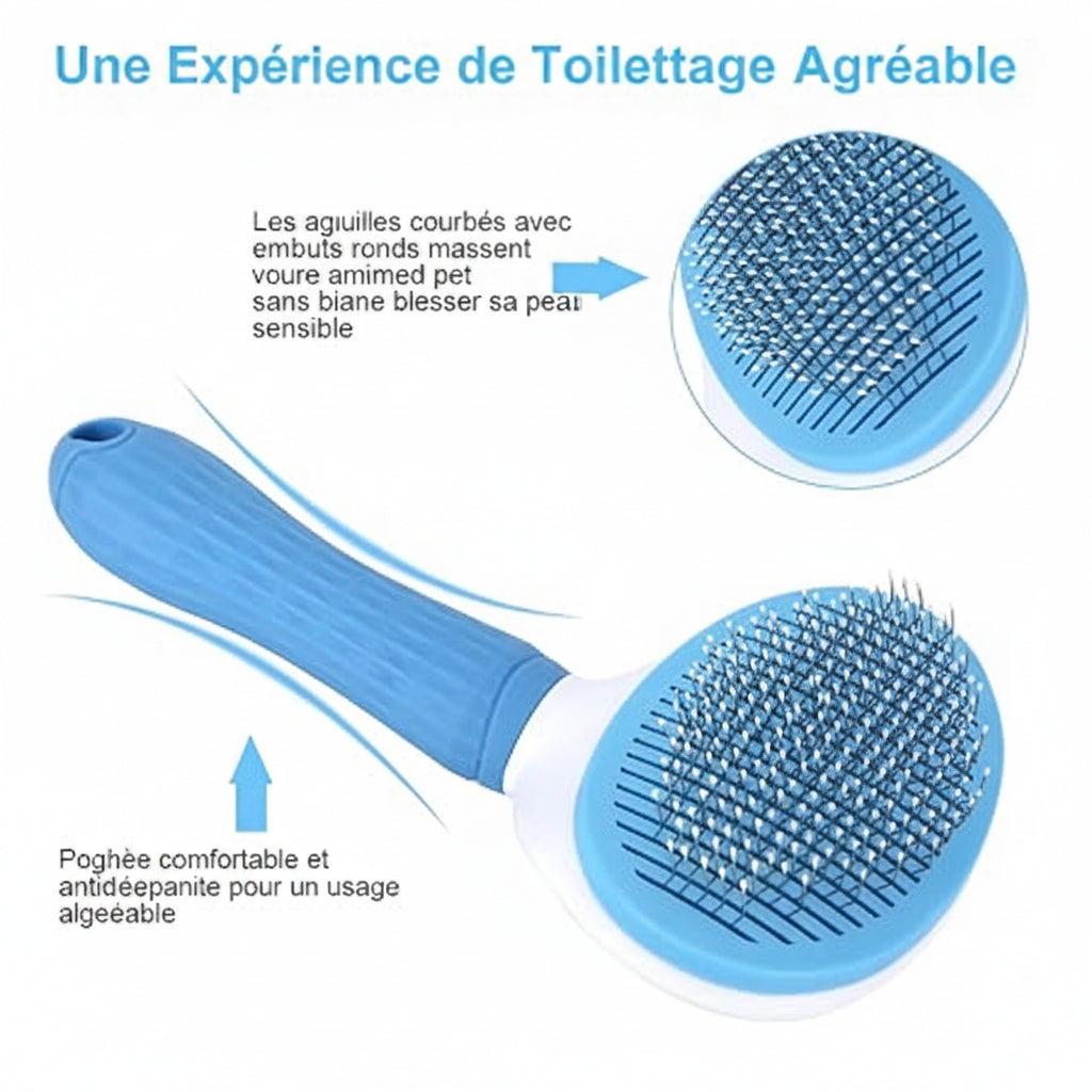 Brosse carde Cleanpet's – picots souples et massage