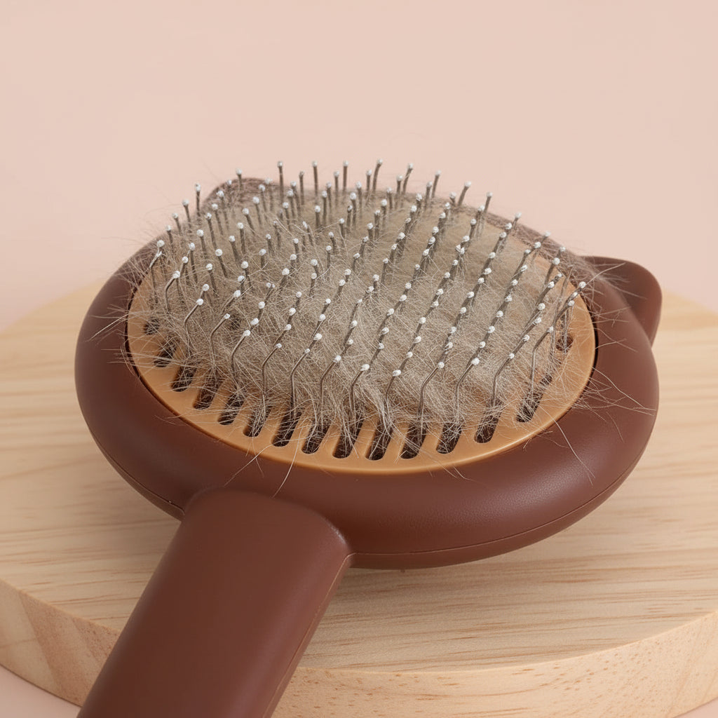 Brosse de toilettage autonettoyante - vue d'ensemble