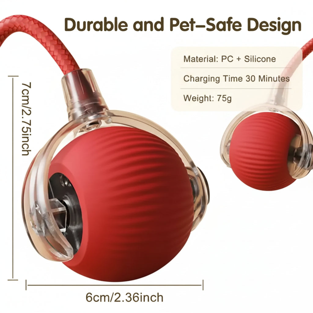 Balle Interactive Chat & Chien - Roule, Vibre et Change de Direction