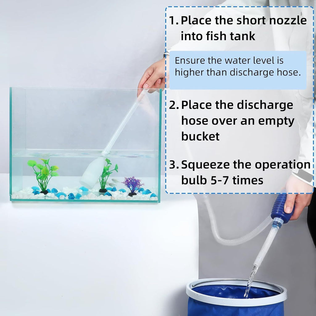Pompe Siphon pour Aquarium – Changement d'Eau & Nettoyage Gravier