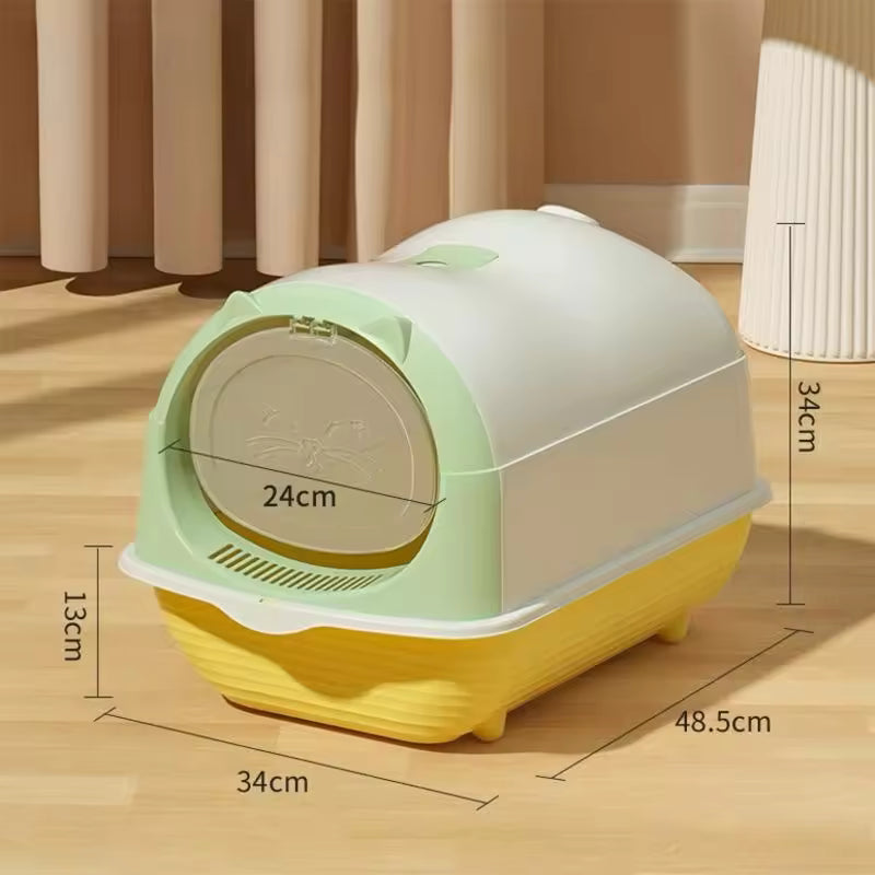 Maison de Litière pour Chat – Oreilles de Chat, Double Désodorisation, Entièrement Fermée
