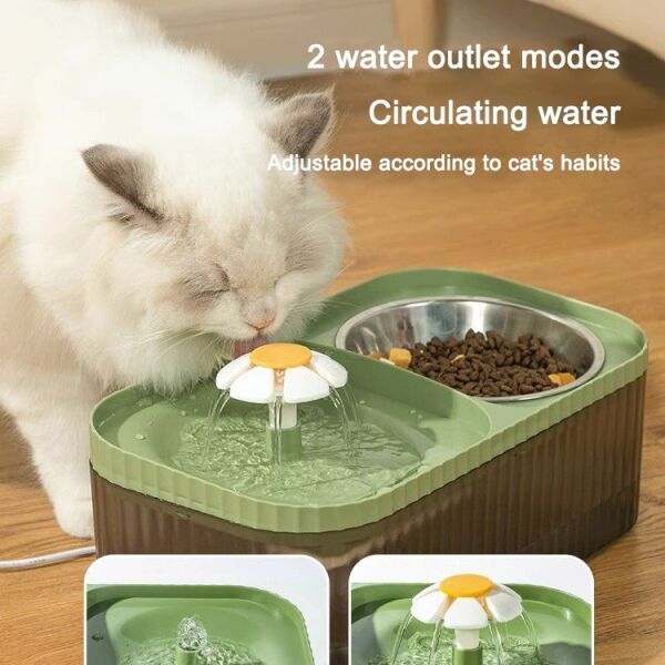 LS Water Dispenser – Fontaine & Gamelle 2-en-1 pour Chat