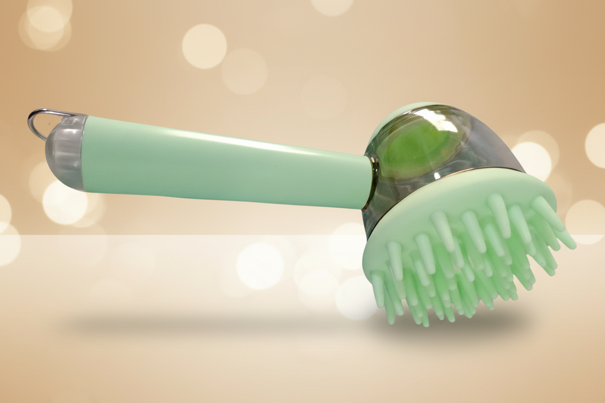 Brosse de Bain Massante 2-en-1 avec Distributeur de Shampoing – Chien & Chat