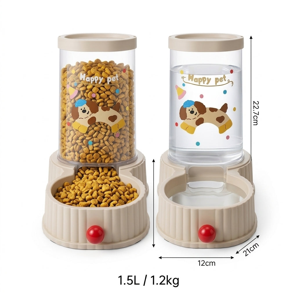 Distributeur Automatique 2-en-1 "Happy Pet" – Eau & Croquettes pour Chiens et Chats