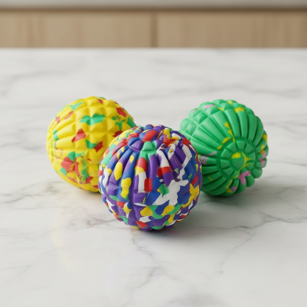 Pack 3 balles multicolores pour chien et chat