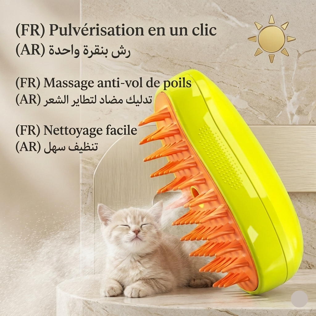 Brosse à Vapeur en Forme de Souris pour Chats