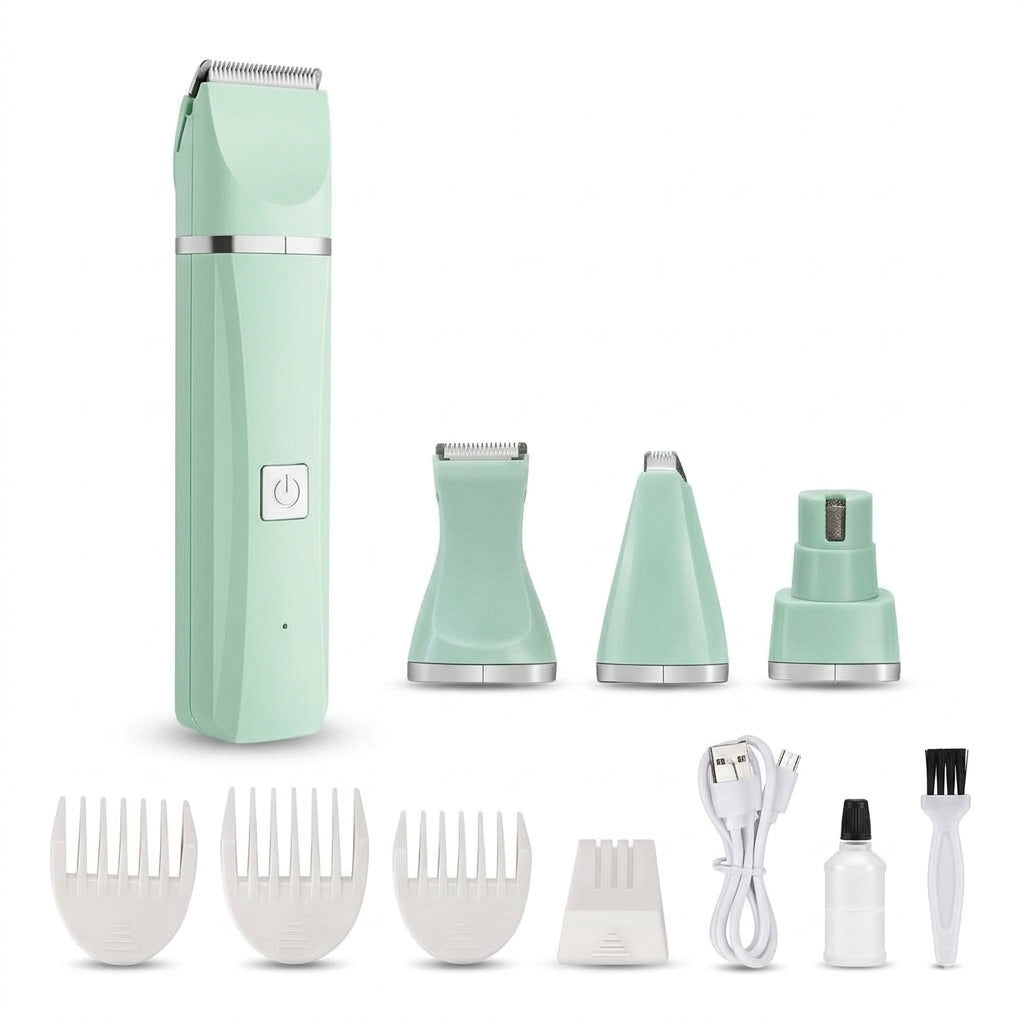 Kit de Toilettage 4 en 1 pour Chiens & Chats – Tondeuse Silencieuse