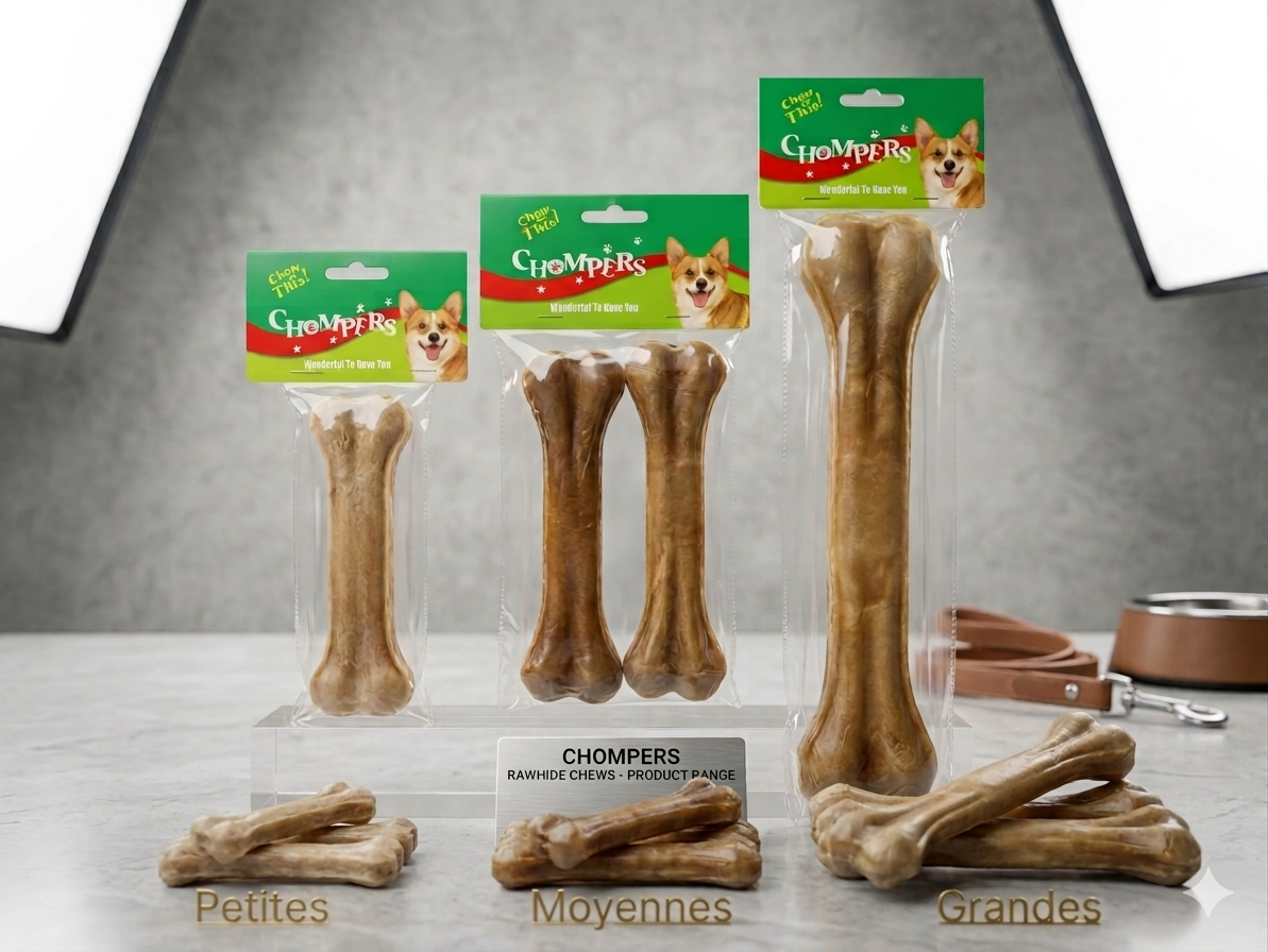 Os à Mâcher pour Chien – Cuir de Vachette Naturel (Chompers)
