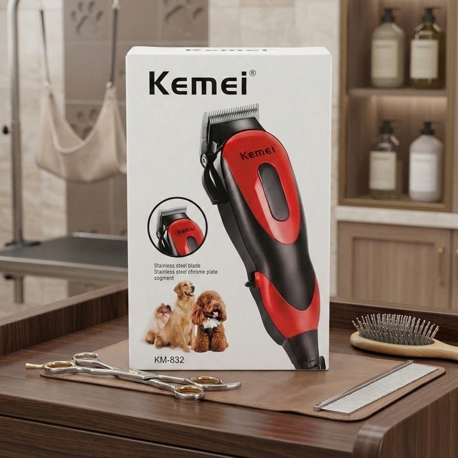Tondeuse Kemei KM-832 pour Chiens et Chats – Lame Inox Réglable