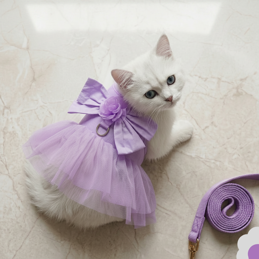 Harnais-Robe Tulle Princesse pour Chien et Chat