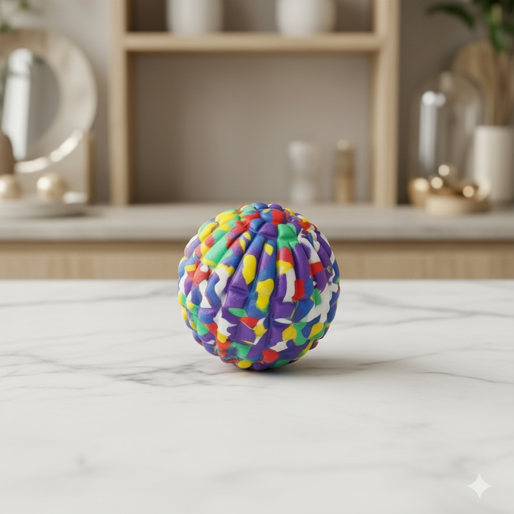 1 balle multicolore pour chien et chat