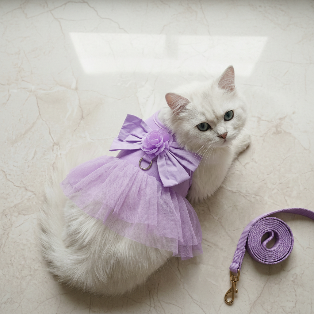 Harnais-Robe Tulle Princesse pour Chien et Chat