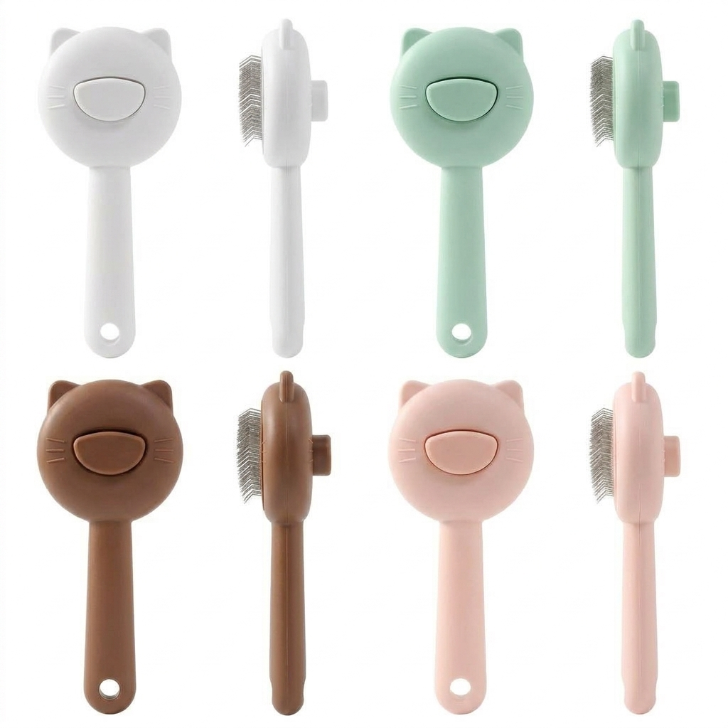 Brosse de toilettage autonettoyante pour chats et chiens