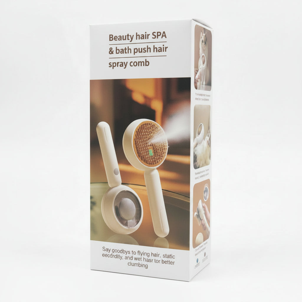 Brosse SPA Spray pour chat - utilisation sur chat