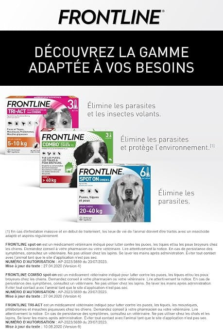 Frontline Combo Spot-On Chien L – Antiparasitaire 20-40kg