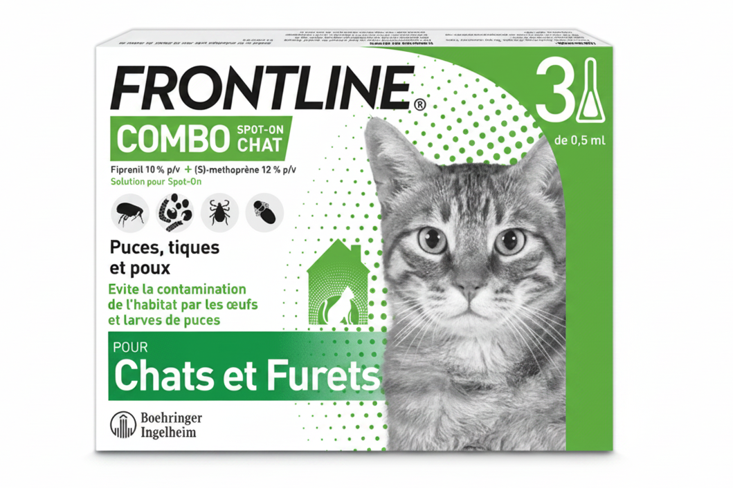 Frontline Combo Spot-On Chat – Antiparasitaire 3 pipettes