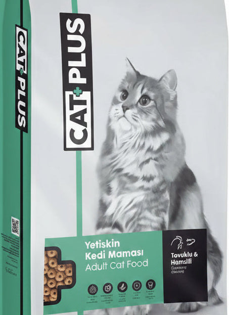 CAT PLUS Croquettes Adulte Poulet & Anchois Low Grain 15 kg
