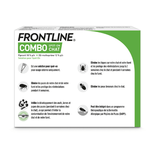 Frontline Combo Spot-On Chat – Antiparasitaire 3 pipettes