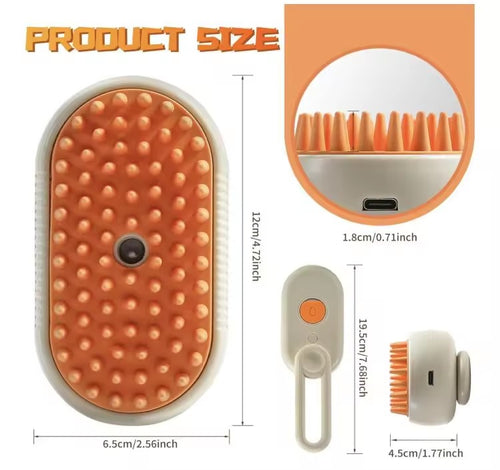 Brosse vapeur blanche sur chat roux