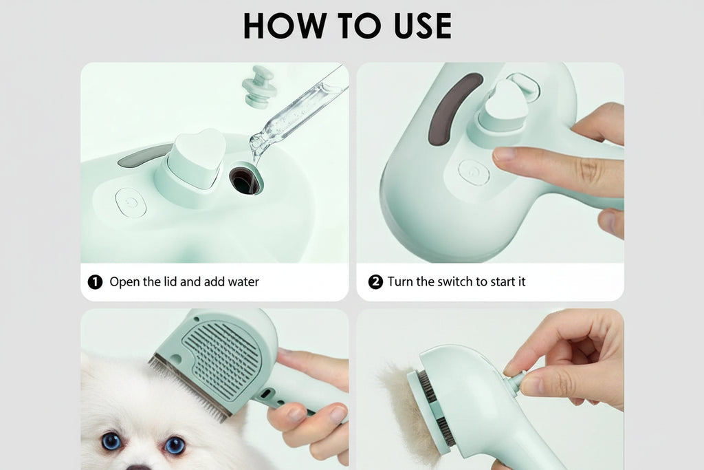 Brosse électrique - fonctions déshedding, spray, massage