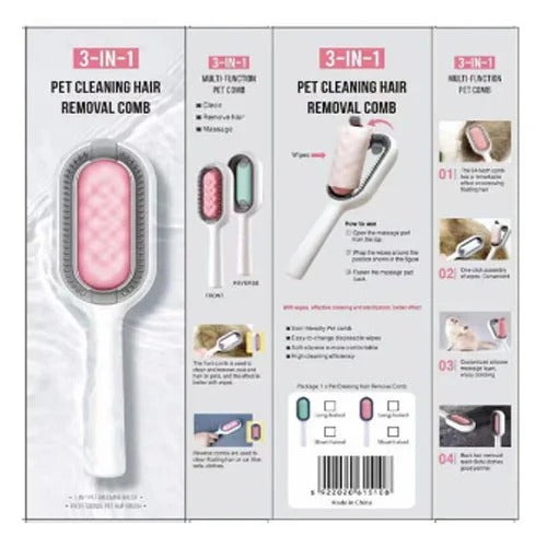 Peigne 3-en-1 pour chat - fiche technique 3-en-1