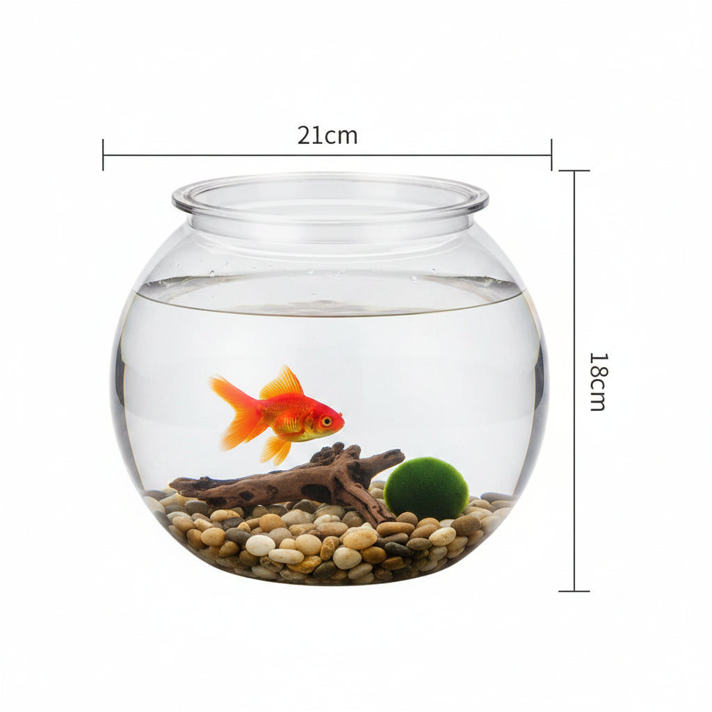 Bocal rond plastique transparent - dimensions 21cm x 18cm