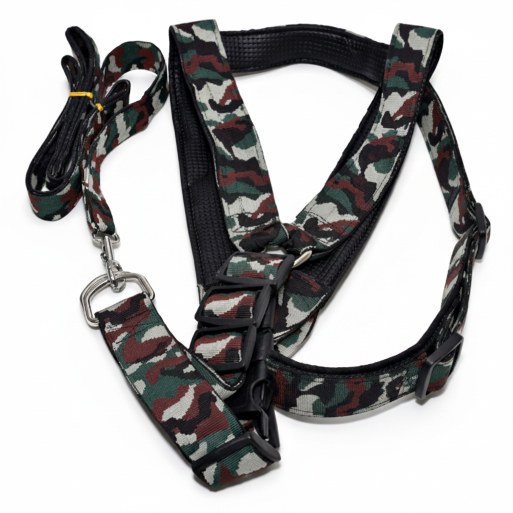 Set harnais et laisse camouflage – vue produit
