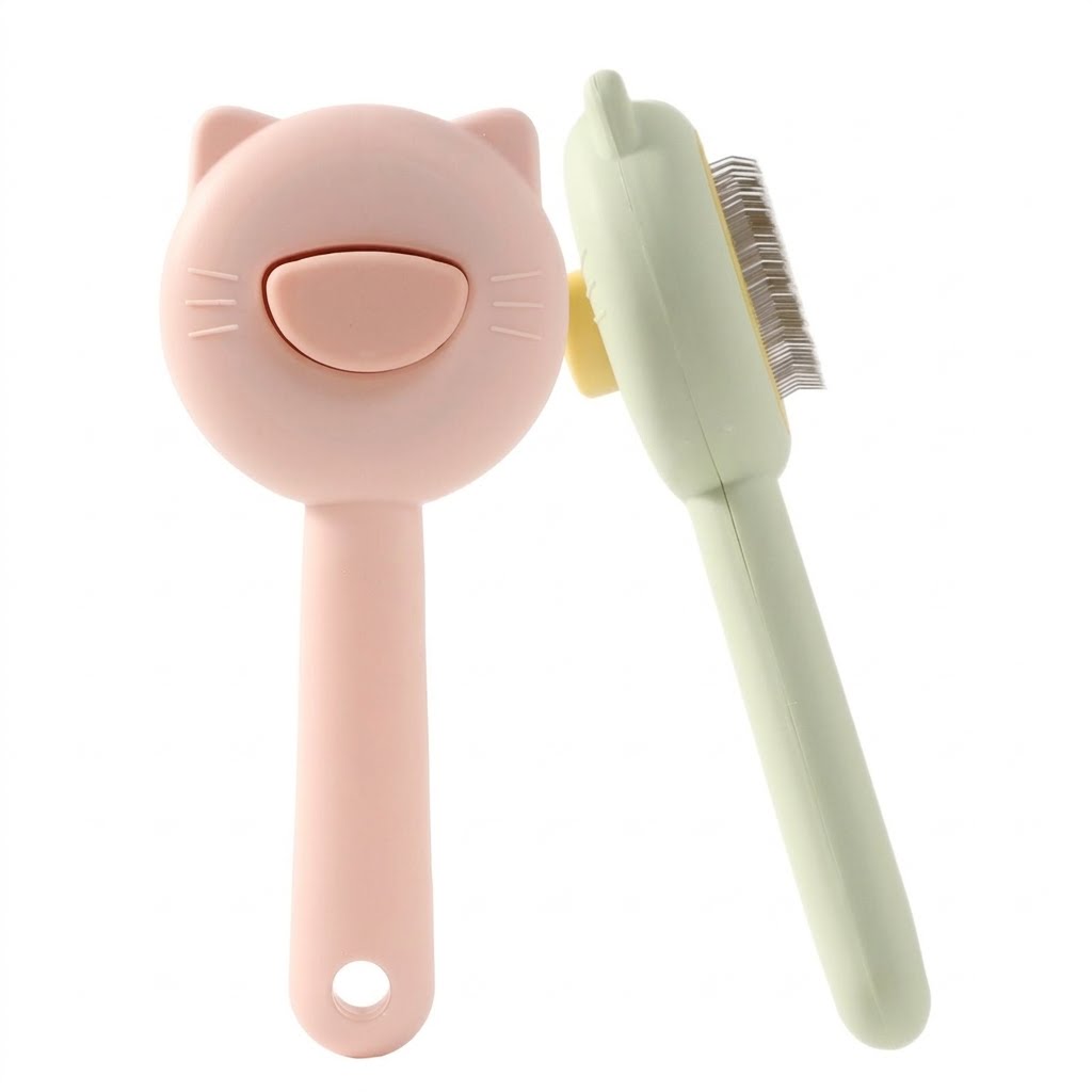 Brosse de toilettage autonettoyante pour chats et chiens