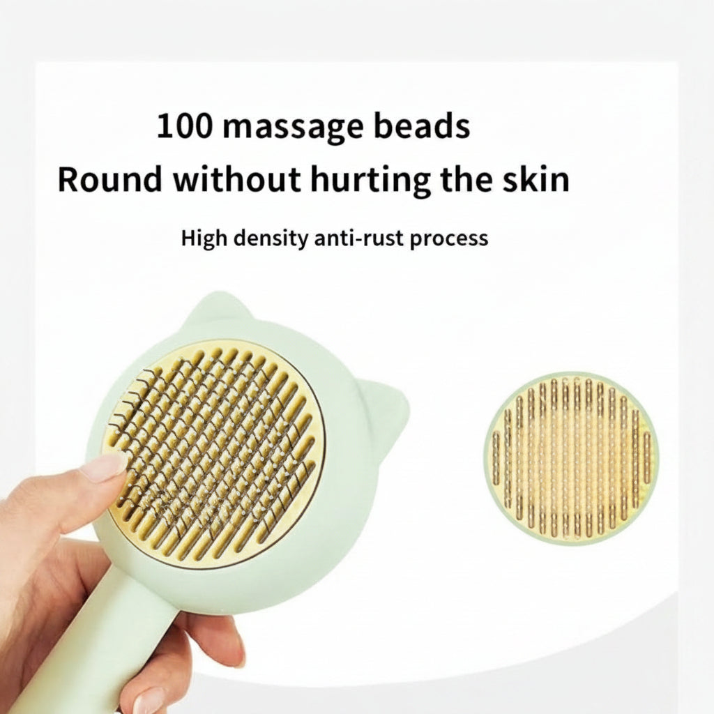 Brosse de toilettage autonettoyante pour chats et chiens