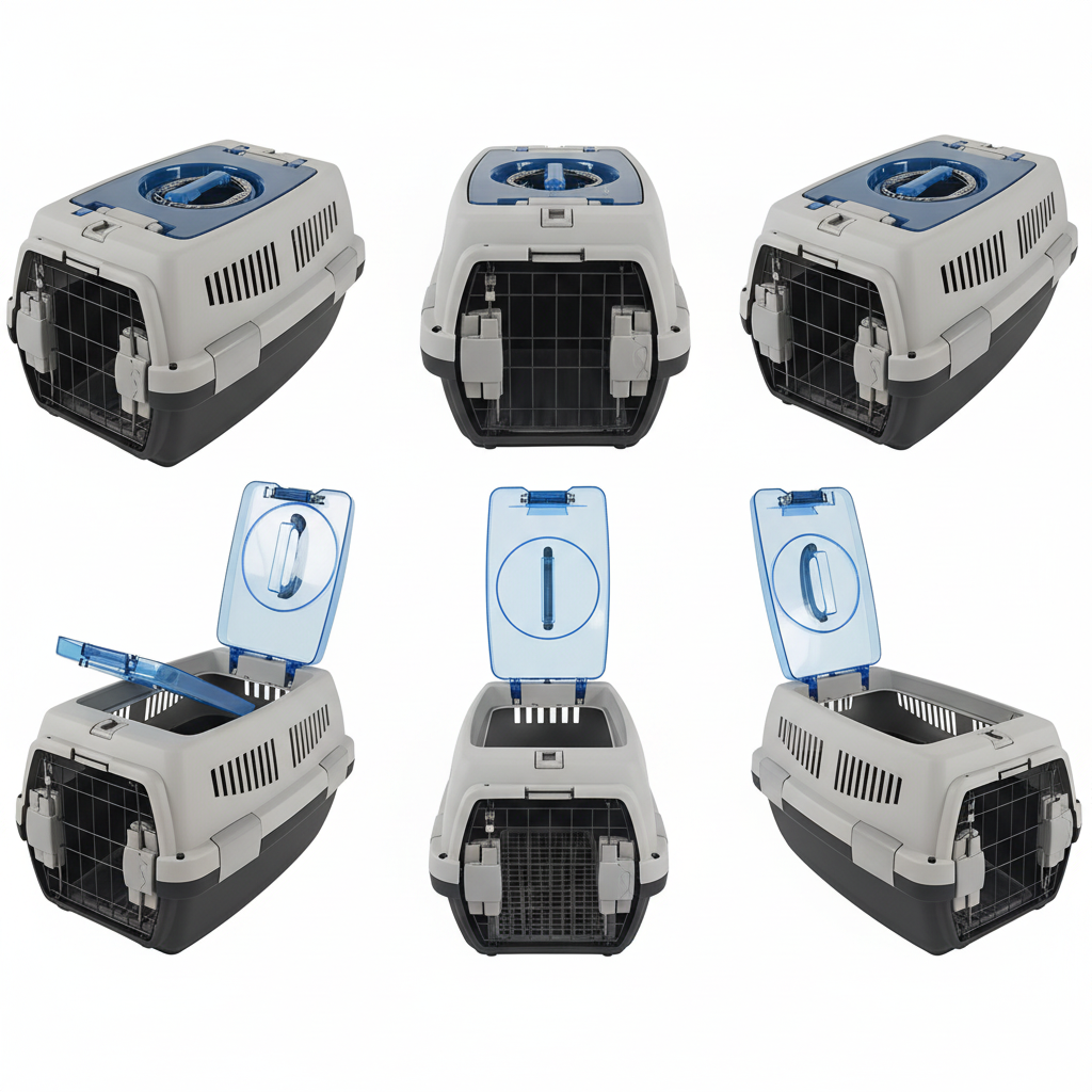 Cage de transport pour chien, chat et lapin avec porte en métal