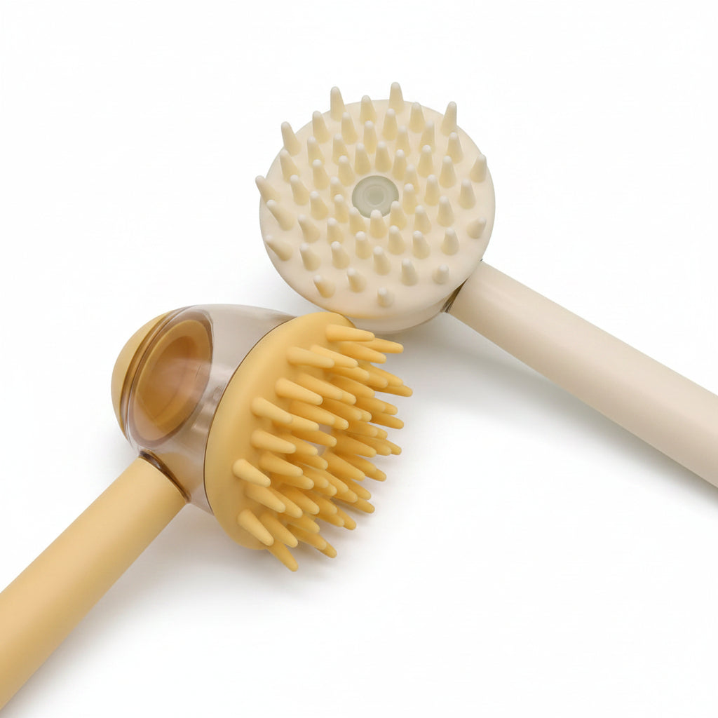 Brosse de Bain Massante 2-en-1 avec Distributeur de Shampoing – Chien & Chat